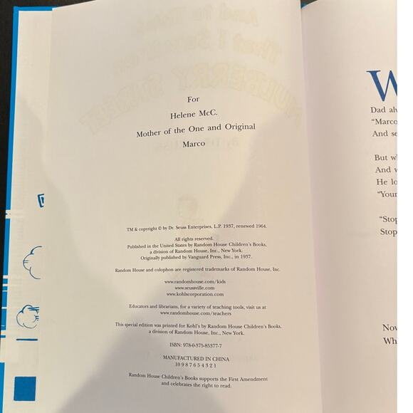 Dr. Seuss And to Think I Saw it On Mulberry Street, Out of Print, Collectors Ed. - Picture 3 of 4